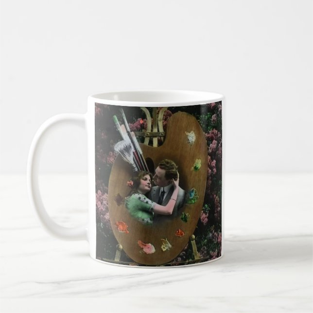 Foto EDWARDIAN LOVERS ON ARTISTS PALETTE C1910 Kaffeetasse (Links)
