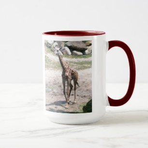 Foto einer Babygiraffe in der Natur, Tasse