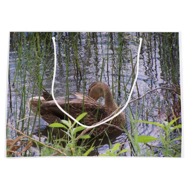 Foto einer Ente Große Geschenktüte (Vorderseite)