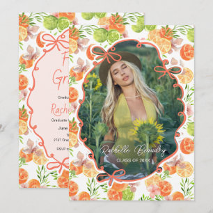 Foto einer frisch graduierten Orange Citrus Blume Einladung