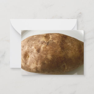 Foto einer Russet-Kartoffel auf einem weißen Telle Mitteilungskarte