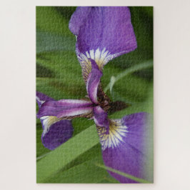 Foto einer wunderschönen, lila Iris-Blume Puzzle