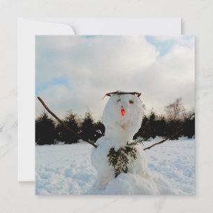 Foto eines echten Schneemanns Karte