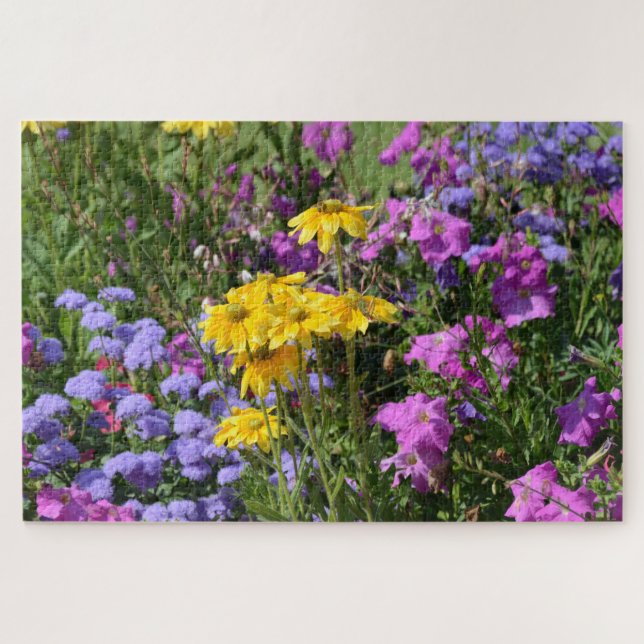 Foto eines Haufen wunderschöner farbiger Blume Puzzle (Horizontal)