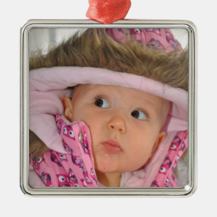 Foto eines kleinen Mädchens Ornament Aus Metall