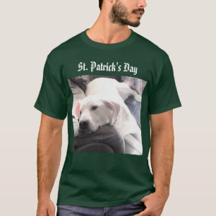 Foto eines Niedlichen, müde weißen Hundes mit best T-Shirt