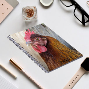 Foto eines roten Huhn Notizblock