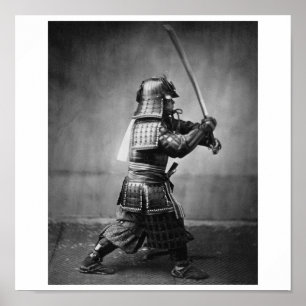 Foto eines Samurai C. 1860 Poster