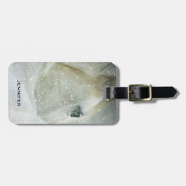 Foto eines schönen Weißen Pferdes im Winter Gepäckanhänger