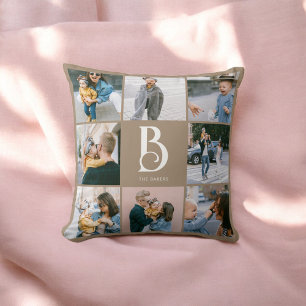 Foto Einfach Chic Monogramm Boho Beige Kissen