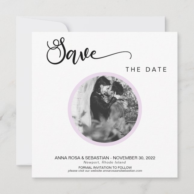 *~* FOTO Einfaches Violet Boho Hochzeit Das Datum  Save The Date (Vorderseite)
