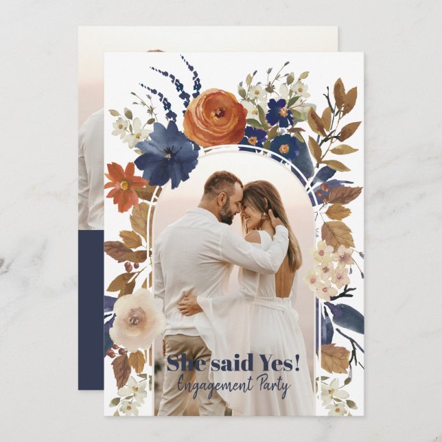 Foto-Einladung der floralen Arch-2-Gruppe Einladung (Vorne/Hinten)