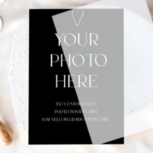 Foto Einsteckkarte für Vellum Abschluss Card Einladung