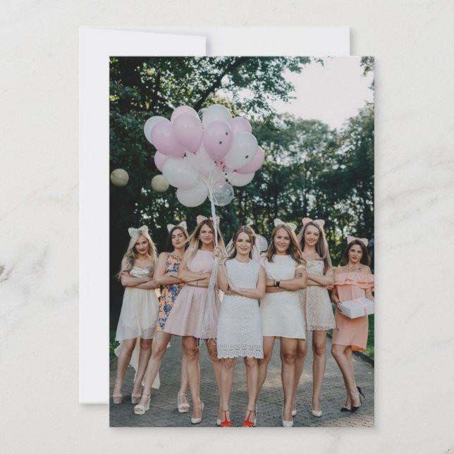 Foto Einsteckkarte für Vellum Brautparty Einladung (Vorderseite)