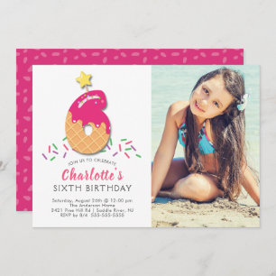 Foto Eis Creme 6. Geburtstag Einladung