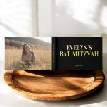 Foto Elegant Bat Mitzvah Gästebuch<br><div class="desc">In unserem Bat Mitzvah Gästebuch mit der Überschrift "Bat Mitzvah" in elegantem Serif-Schriftart,  wunderschön in echter Folie. Das minimalistisch gestaltete Hotel besticht durch seine zentrale Lage.</div>