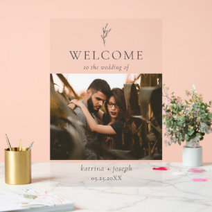 Foto Elegant Begrüßung Botanisch Einfach Acrylschild