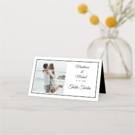 Foto Elegant Black Wedding Tischnummer Platzkarte