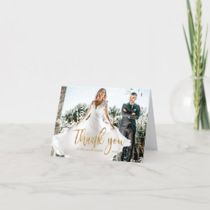Foto Elegant Calligraphy Wedding Vielen Dank Dankeskarte