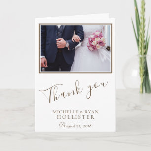 Foto Elegant Dankeschön Hochzeit Personalisierte F Dankeskarte