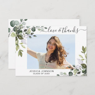 FOTO Elegant Eukalyptus Grüne Abschluss Dankeskarte