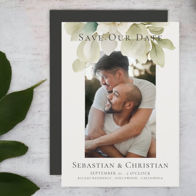 Foto Elegant Foliage Save the Date Hochzeit (Photo Elegant Foliage Save The Date Wedding announcement from Ricaso)