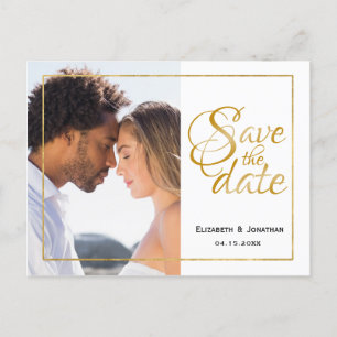 Foto Elegant Gold Script Formal Save the Date ZZ Ankündigungspostkarte