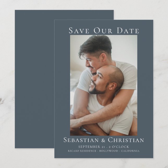 Foto Elegant Save the Date Hochzeit (Vorne/Hinten)