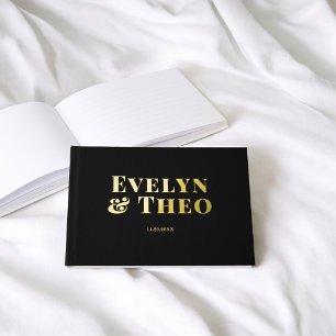 Foto Elegant Simple Black Wedding Gästebuch