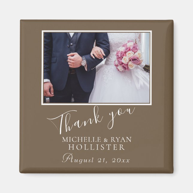 Foto Elegant Vielen Dank für Ihre Hochzeit Magnet (Vorne)