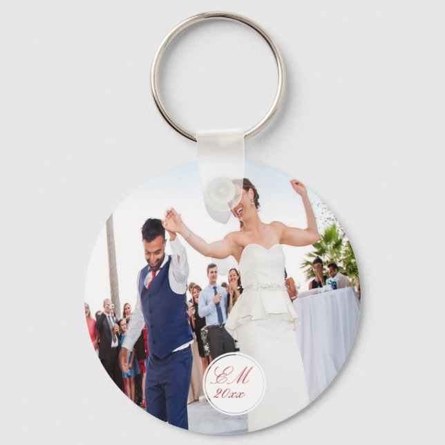 Foto Elegant Wedding Monogram Schlüsselanhänger (Vorderseite)