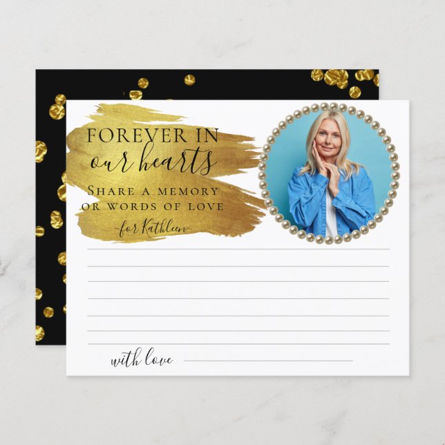 Foto Elegante Gedächtnisbeerdigung Karte teilen (Vorne/Hinten)