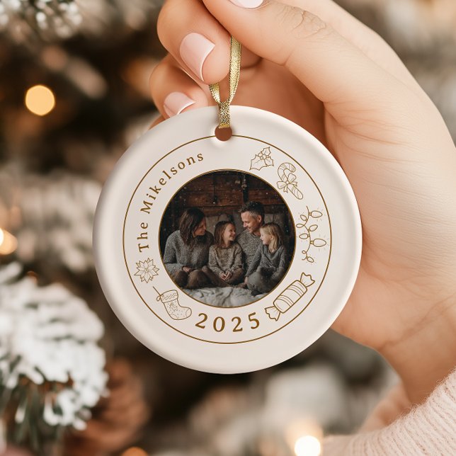 Foto Elegante Goldene Linie New Orleans Club Keramik Ornament (Von Creator hochgeladen)