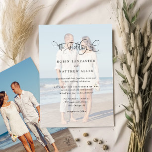 Foto, Elegante, Moderne Kalligrafie-Hochzeit Einladung