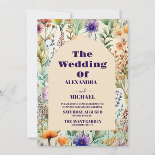 Foto Elegante Wildblumen Hochzeit Einladung