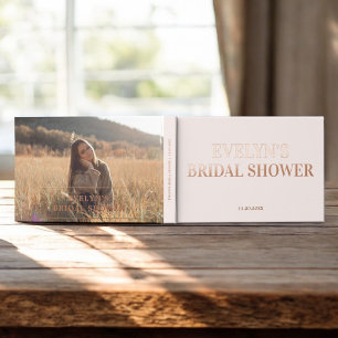 Foto Elegantes einfaches Brautparty Rosa Gästebuch