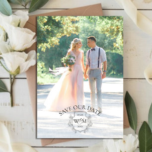 Foto Elegantes Wappen Monogramm Save The Date