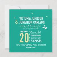 Foto Emerald Yellow Zig Zag Typografy Wedding