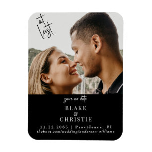 Foto Endlich Schwarze Hochzeit Save the Date Magnet