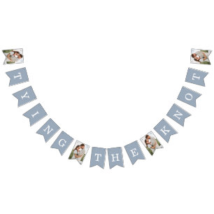 Foto Engagement Party Dusty Blue Wimpelkette