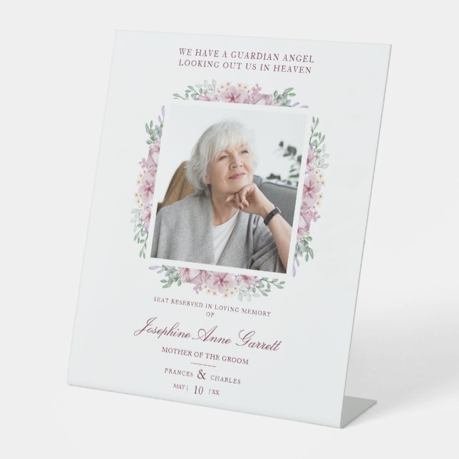 Foto Erinnerung Hochzeit Liebe Ones Pink Shades Sockelschild (Vorderseite)