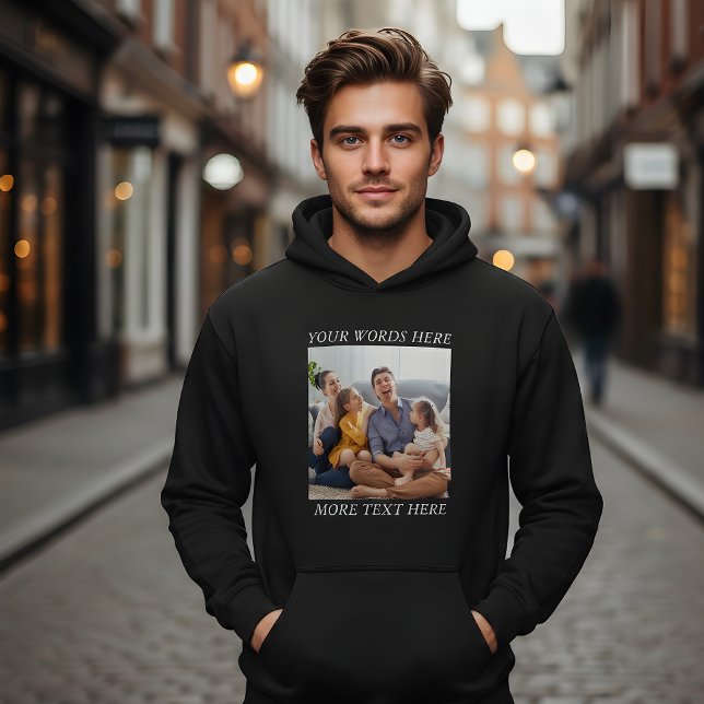 Foto-Erinnerungs-Pullover mit Ihrem Text Hoodie (Von Creator hochgeladen)