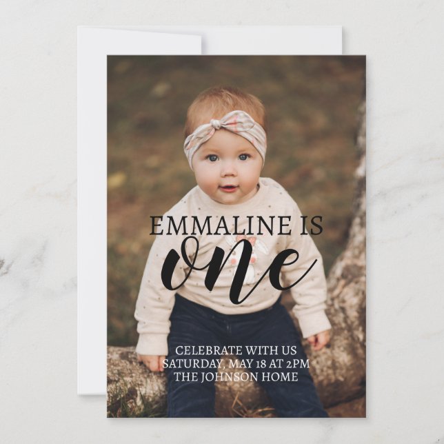 Foto Erste Geburtstagskündigung Download Einladung (Vorderseite)