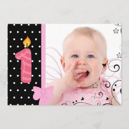 Foto erste Geburtstagsparty Einladung Pink