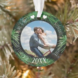 Foto Erste Weihnachten als Mr. & Mrs. Newlywed Pin Ornament