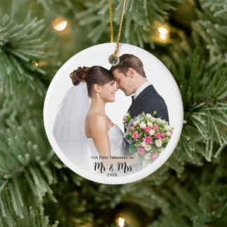 Foto Erste Weihnachten Herr und Frau Personalisier Keramik Ornament