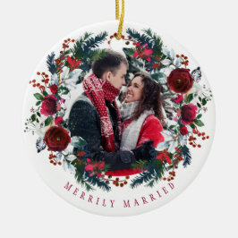 Foto Erste Weihnachten Herr und Frau verheiratet Keramik Ornament