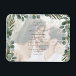 Foto Eucalyptus Wedding Einladung Magnet<br><div class="desc">Einladung zum Hochzeitsmagen. Eukalyptus. Wasserfarbe</div>