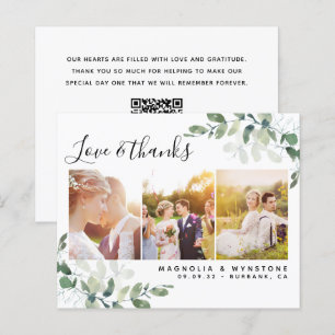 Foto Eucalyptus Wedding QR Dankeschön Karte