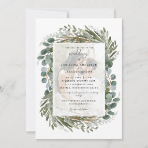 Foto Eucalyptus White Wedding Einladung